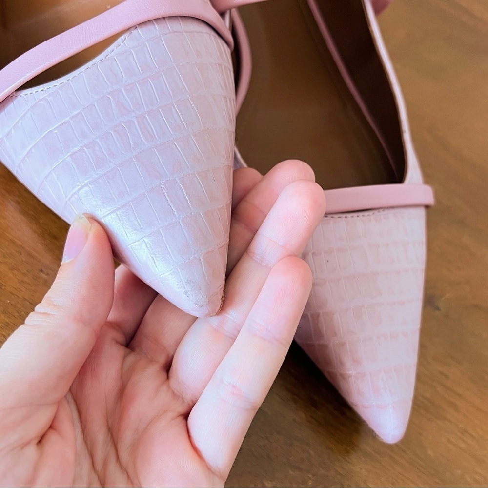 Malone Souliers • Maureen Leather Ballet Flat pink croc embossed leather strappy - Picture 9 of 13